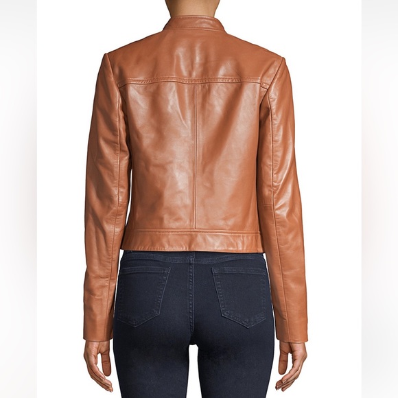 MICHAEL Michael Kors Tan Leather Jacket - Picture 5 of 13